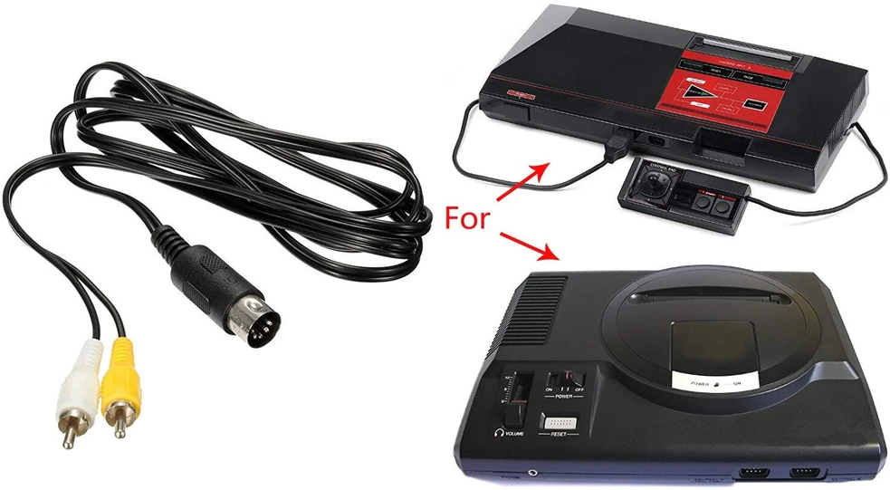 Av kabelis Genesis 1/mega Drive 1/master System suderinamas