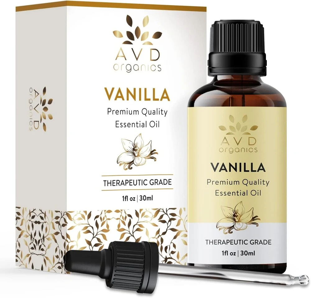 Avd Organics vanilės eterinis aliejus 30 ml - aukščiausios kokybės, terapinis, skirtas aromaterapiniam difuzoriui, drėkintuvui, atsipalaidavimui, miegui, puikios dovanos - 1 fl. oz