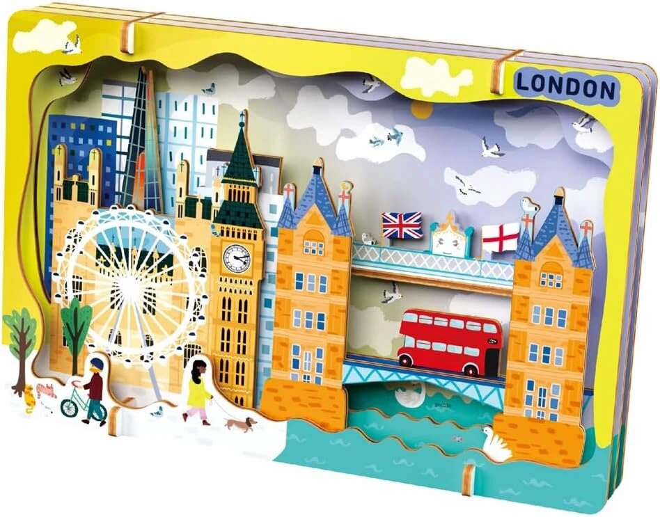 Dėlionė Avenir 6305075 3d miesto konstravimo rinkinys, Londonas, miesto miniatiūrinis galvosūkis, „pasidaryk pats“ medinis galvosūkis, dekoratyvinė dovana suaugusiems ir vaikams nuo 6 metų