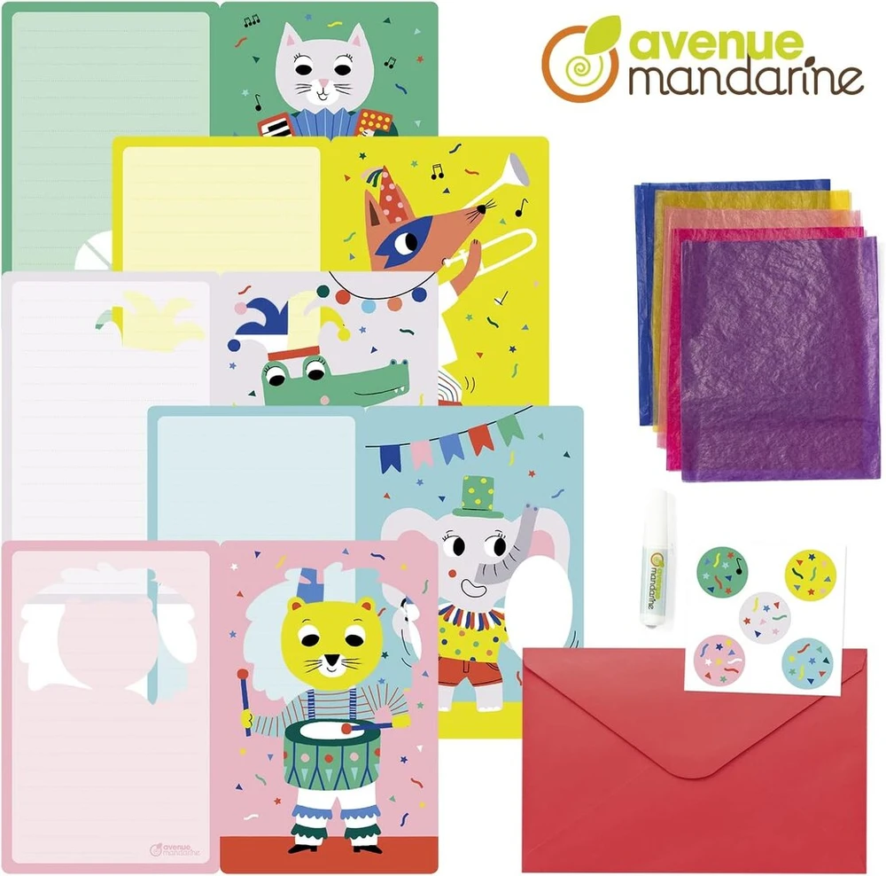 Avenue Mandarine Kc136c kūrybinė dėžutė su kalkavimo popieriumi, idealiai tinka nuo 6 metų, gyvūnai, 1 dėžutė