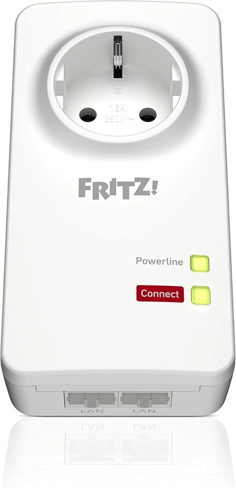Avm Fritz! Powerline 1220e Set (1200 Mbps, 2x Gigabit Lan per adapterį, idealus Nas aplikacijoms ir Hd transliacijai, vokiečių kalbos versija, baltas)