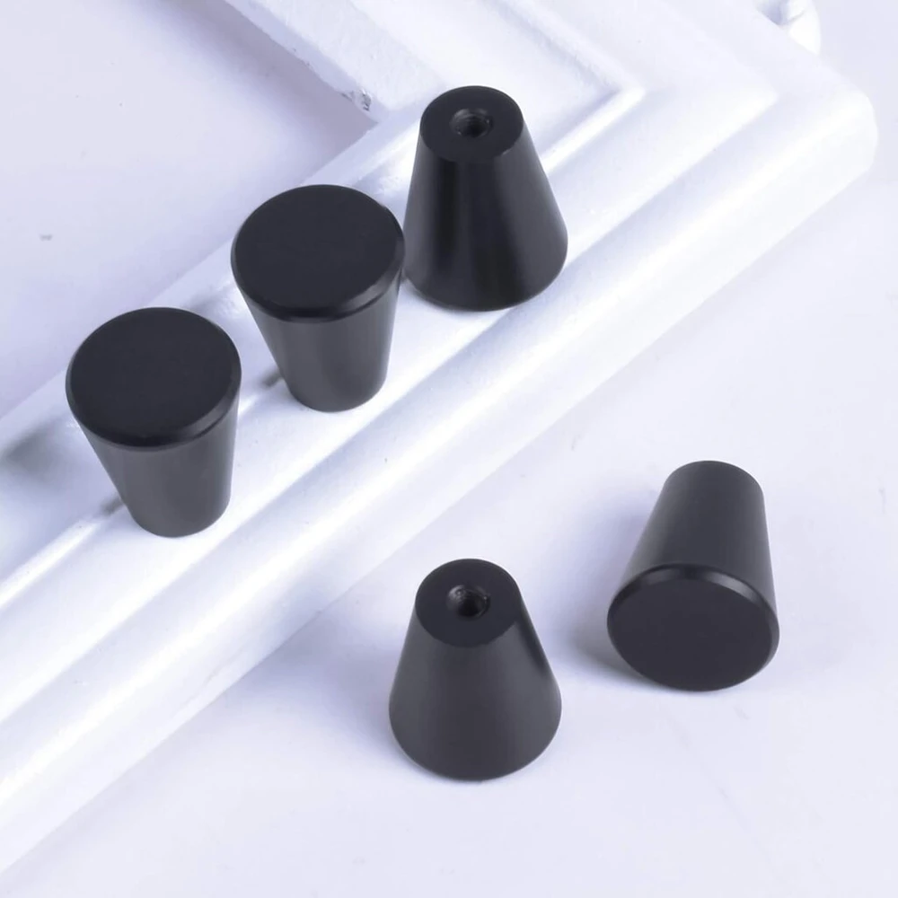Avodova 12 juodos spalvos spintelių rankenėlių rinkinys, 20 mm stalčių rankenėlės, metalinės stalčių rankenos, baldų rankenėlė, kūgio formos stalčiaus rankenėlė, matinė baldų rankenėlė, tvirta skirta vartams, stalčiui, baldams, virtuvei
