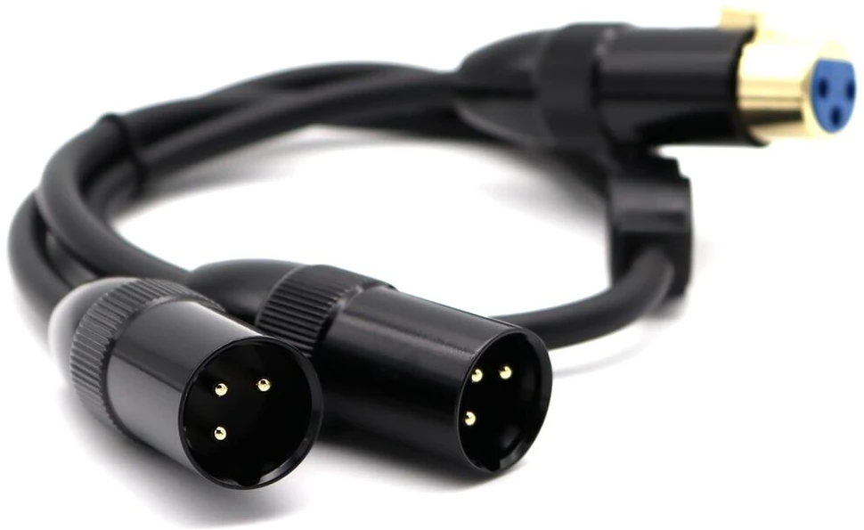Awaduo xlr mikrofono y skirstytuvo kabelis - 3 kontaktų subalansuotas xlr lizdas į dvigubą kištuką scenos patch kabelis dmx kabelis, skirtas audio, radijo stočiai, garsiakalbių sistemoms, scenos apšvietimui (0,5 m / 1,65 ft)