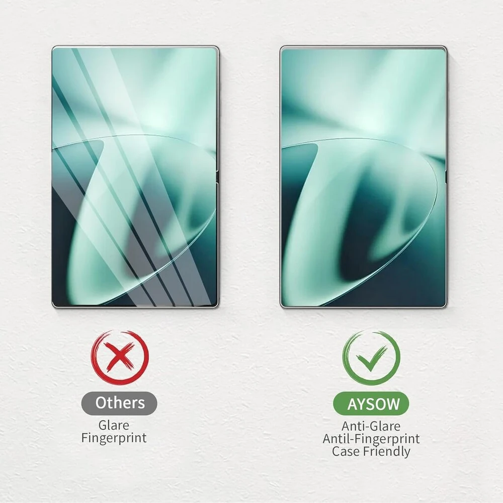 Aysow 2 vnt. popieriaus pojūčio ekrano apsaugos, skirtos Oneplus Pad 11.6 colių planšetiniam kompiuteriui, matinis Pet popieriaus plėvelė piešimui, rašymui, nuo atspindžių, nuo pirštų atspaudų, skirta Oneplus Pad 11.6 colių planšetiniam kompiuteriui