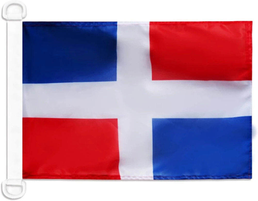 Az flag - dominikos respublikos vėliava laivui, komercinė vėliava - 45 x 30 cm - naudojimui lauke - dominikos nacionalinė vėliava, pagaminta iš poliesterio su plastikiniais žiedais