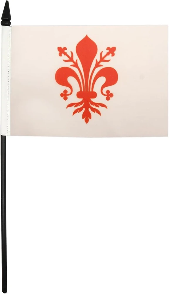 Az flag florence stalo vėliavėlė 13 x 20 cm - firenze toskanoje stalo vėliavėlė 21 x 14 cm - juodas plastikinis kotas ir pagrindas