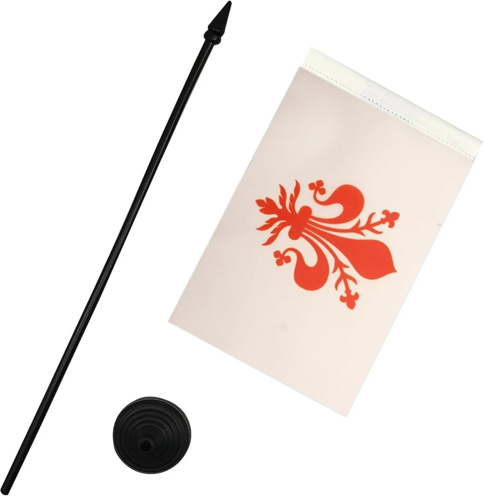 Az flag florence stalo vėliavėlė 13 x 20 cm - firenze toskanoje stalo vėliavėlė 21 x 14 cm - juodas plastikinis kotas ir pagrindas