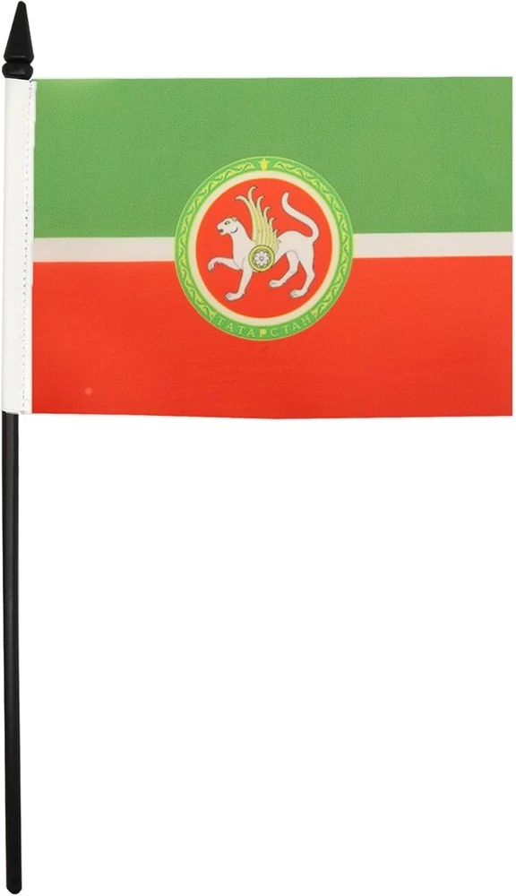 Az flag totorstano respublikos stalo vėliavėlė 13 x 20 cm - totorių stalo vėliavėlė 21 x 14 cm - juodas plastikinis kotelis ir pagrindas