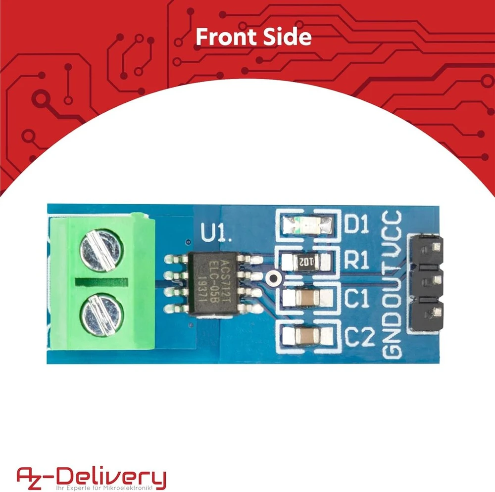 Azdelivery 3 x Acs712 20a Srovės Jutiklis Arduino Suderinamas