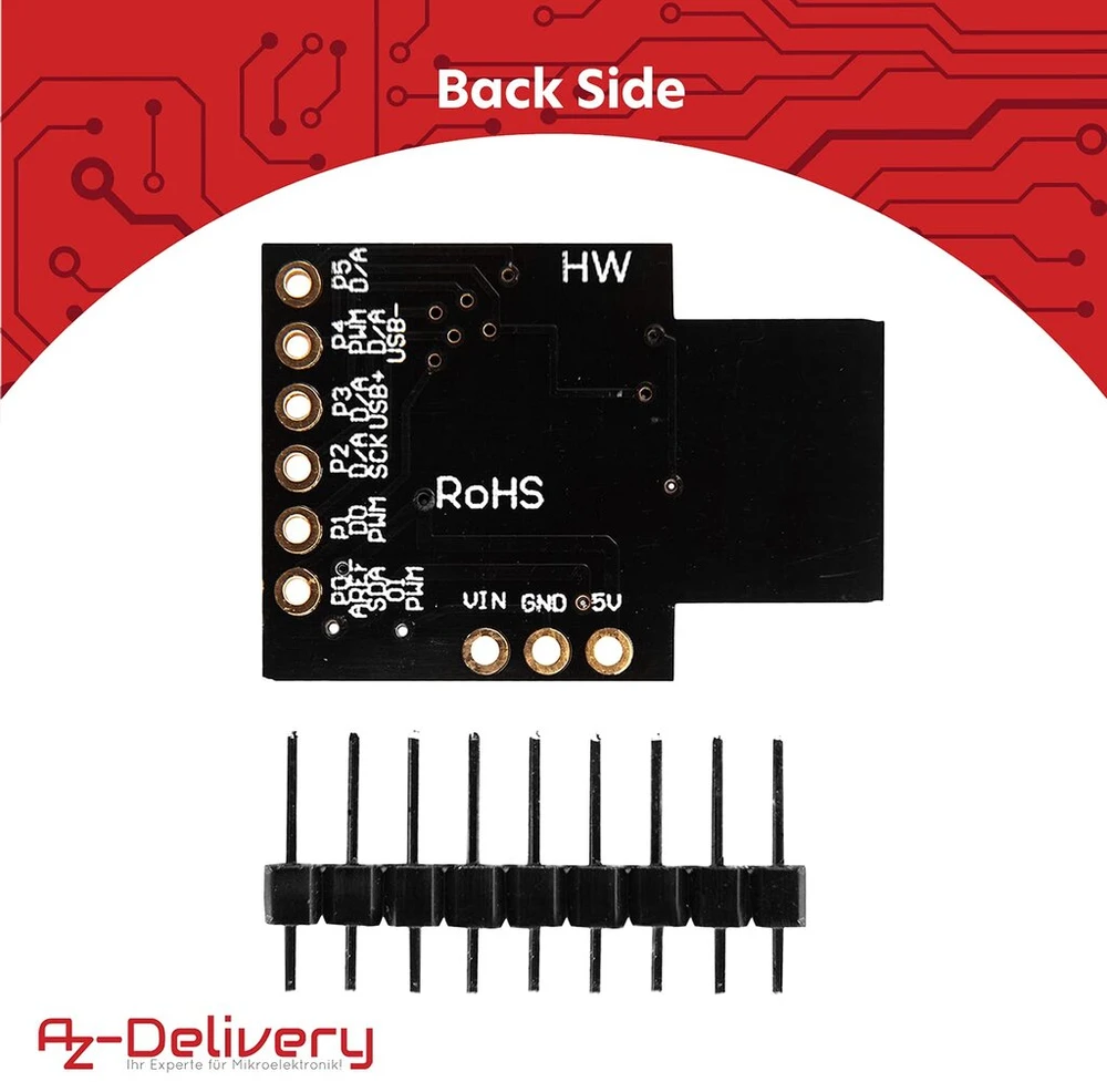 Azdelivery Digispark Rev.3 Kickstarter rinkinys (3 vnt.)