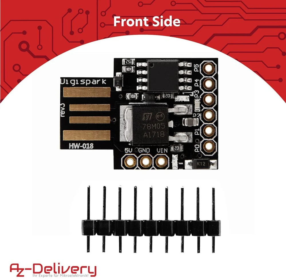 Azdelivery Digispark Rev.3 Kickstarter rinkinys (3 vnt.)