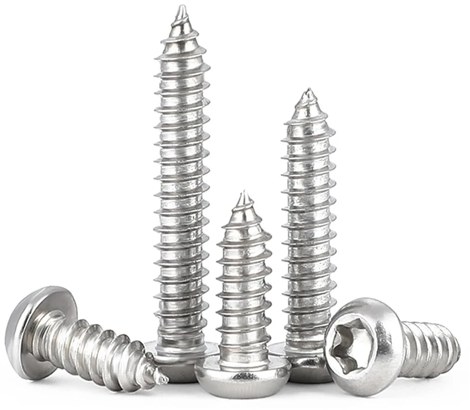 Bacshby, 50 vnt. M5 x 30 mm savisriegių sraigtų rinkinys, nerūdijančio plieno sriegimo sraigtai, Torx plokščios galvutės sraigtai, apvali galvutė, A2 V2a, sraigtai medienai, pilnas sriegis