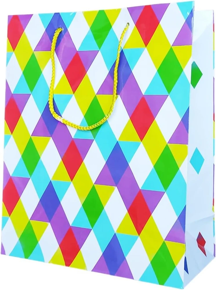 Bagland popieriniai dovanų maišeliai su grafika 5" 12 vnt. 3 dizainų 23 cm x 18 cm x 10 cm dovanų pakavimas mylimam žmogui gimtadienio sveikinimui