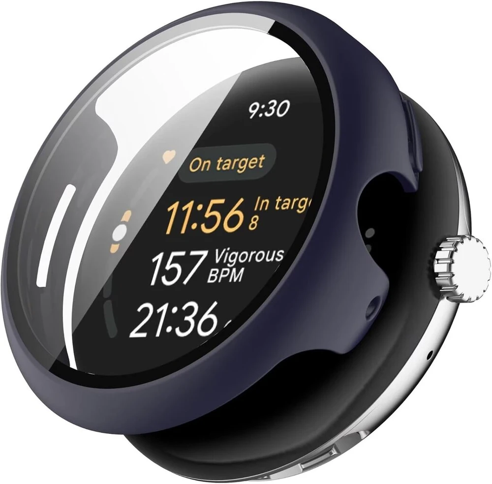 Baidiyu dėklas, suderinamas su Google Pixel Watch 3 45 mm, Pc + grūdintas stiklas, apsauga nuo kritimo, apsauga nuo įbrėžimų, išmaniojo laikrodžio apsauginis dėklas, suderinamas su Google Pixel Watch 3 45 mm (wyl)