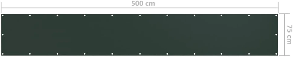 Balkono pertvara, tamsiai žalia, 75x500cm, oksfordo audinys