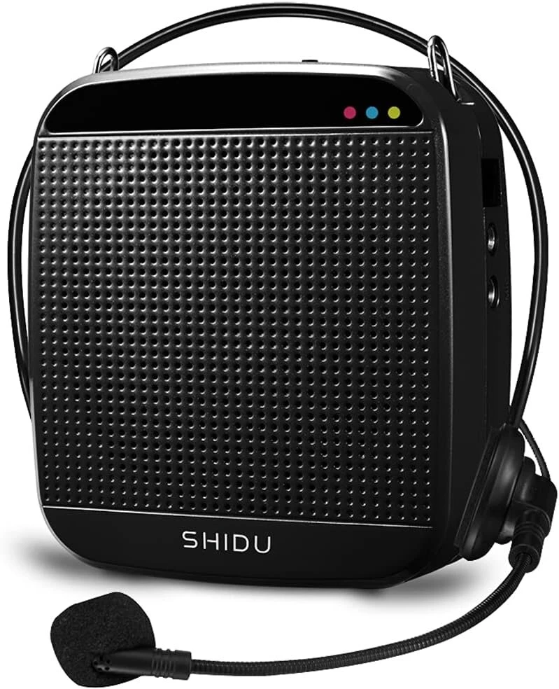 Balso stiprintuvas (18 W) su 2000 Mah ličio baterija ir vidiniu mikrofonu mokytojams, kopėčių ir jogos mokytojams – mėlynas/laidinis Shidu Sd S512