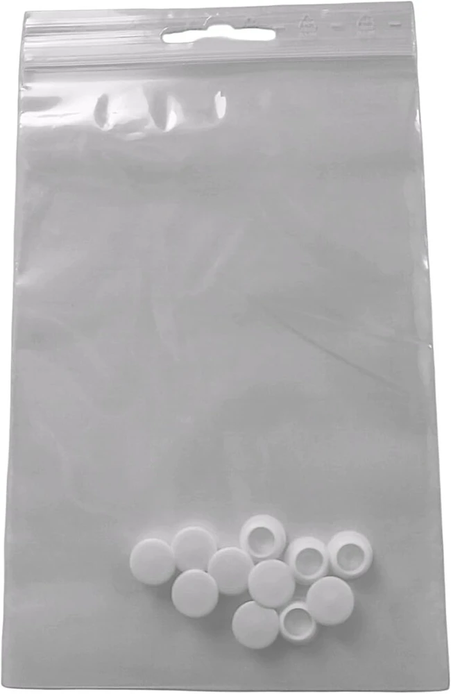 Balti apvalūs plastikiniai dangteliai užuolaidų karnizams, 9 mm (10 vnt.)