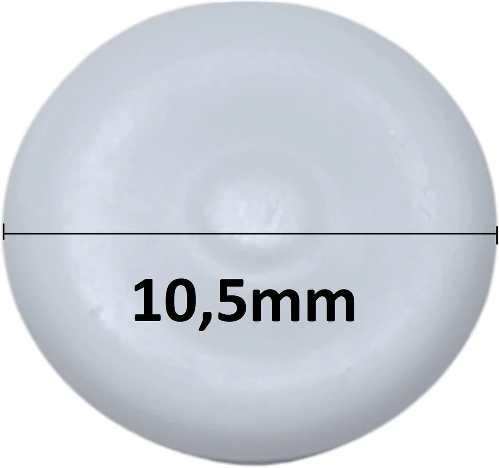 Balti apvalūs plastikiniai dangteliai užuolaidų karnizams, 9 mm (10 vnt.)