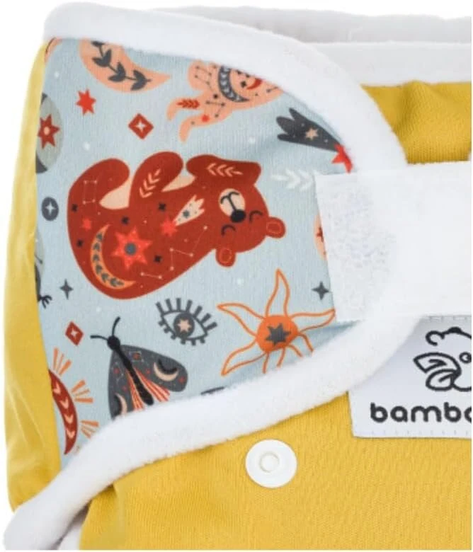 Bamboolik laminuotos vandeniui atsparios kelnaitės uždėklai, vienas dydis tinka visiems, velcro užsegimas, dviguba šoninė apsauga, dvi elastinės juosmens juostos