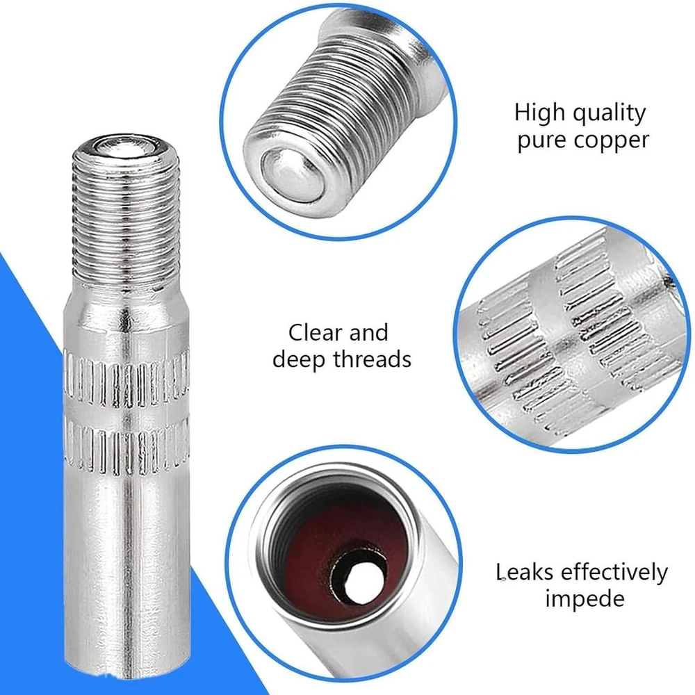 Bamyli 12 vnt. vožtuvų prailginimo automobilių vožtuvai, vožtuvų prailginimo adapteris su sriegiu 19 mm, 27 mm, 39 mm vožtuvų prailginimo adapteris automobiliui su 12 padangų ventilių dangtelių, skirtų e paspirtukui, automobiliui, sunkvežimiui, furgonui,