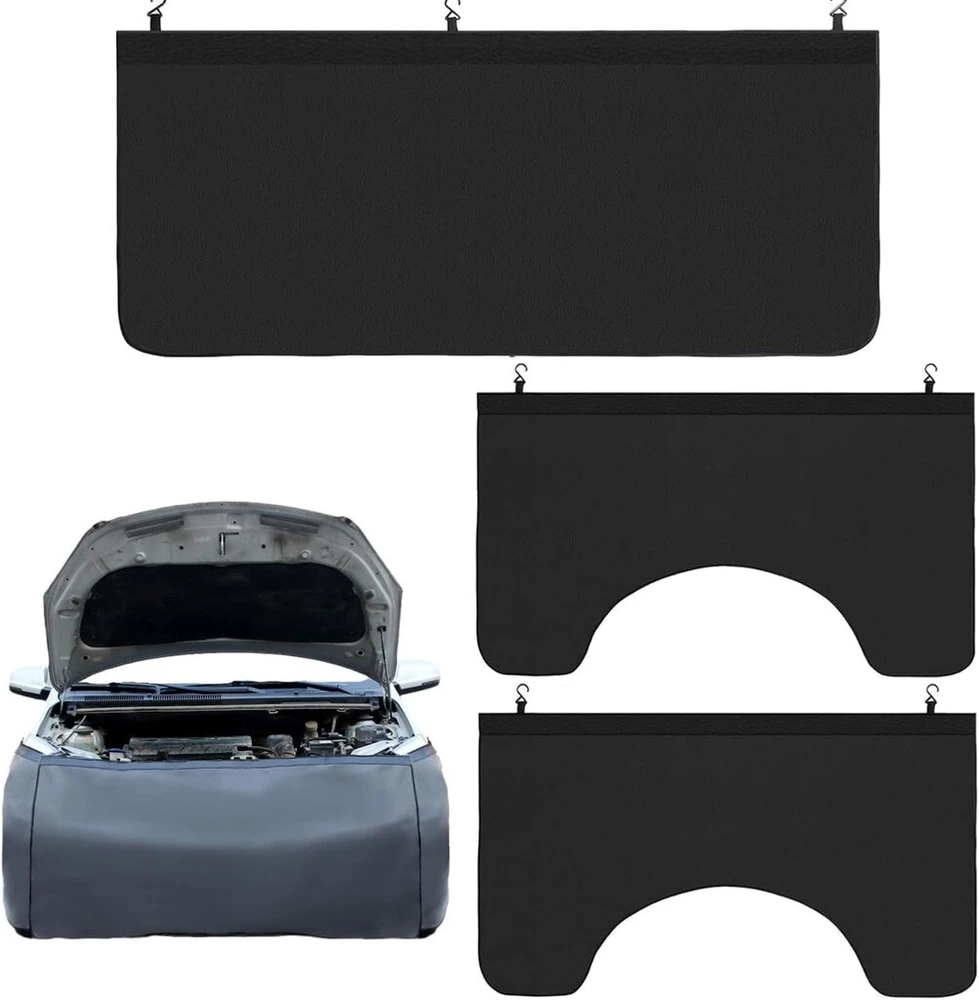 Bangminda 3 magnetinių purvasargių apsaugų rinkinys, 160 x 65 cm, universalus purvasargių apsauga, neslystantis dirbtuvių kilimėlis, vandeniui atspari jungtis, automobilio remontas, purvasargis su kabliukais, automobilio purvasargis