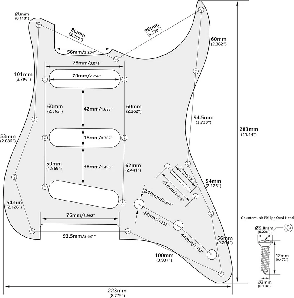 Banworks 4 sluoksnių strat sss pickguard 11 skylių elektrinės gitaros pickguard skirtas usa/meksikos modernaus stiliaus standartinėms stratocaster st jt/hb-01 juodas pearl