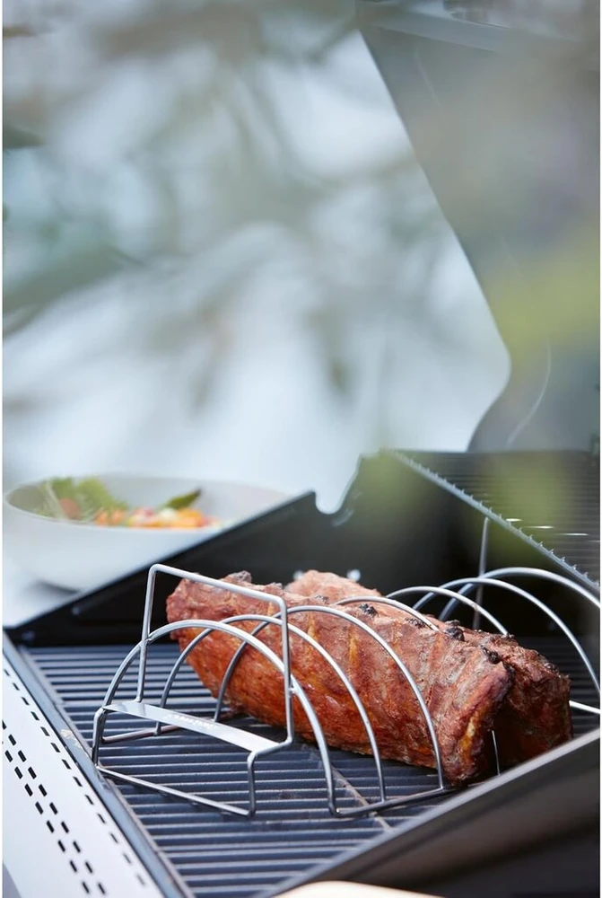 Barbecook laikiklis šonkauliams, nerūdijančio plieno laikiklis šonkauliams, 34.5 x 20 x 15 cm