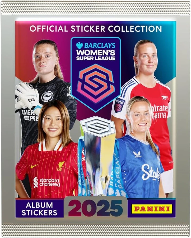 Barclays Women's Super League oficiali lipdukų kolekcija 2025 - 50 vienetų pakuotė