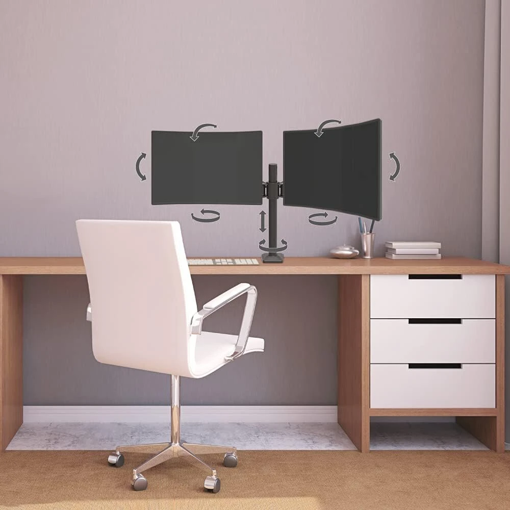 Monitorius Barkan monitoriaus laikiklis, vienos rankos, 13–29 colių Led/lcd ekrano laikiklis ant stalo, monitoriaus laikiklis ant stalo, pakreipiamas/pasukamas/reguliuojamo aukščio, ergonomiškas, išlaiko iki 6kg