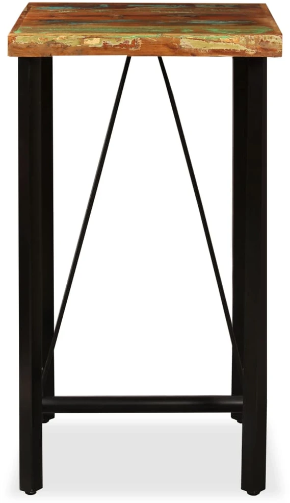 Baro stalas, perdirbtos medienos masyvas, 60x60x107cm