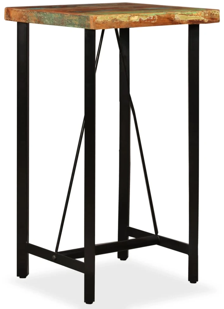 Baro stalas, perdirbtos medienos masyvas, 60x60x107cm