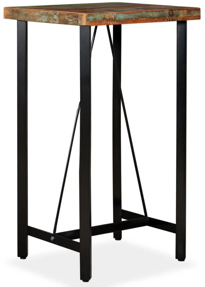 Baro stalas, perdirbtos medienos masyvas, 60x60x107cm