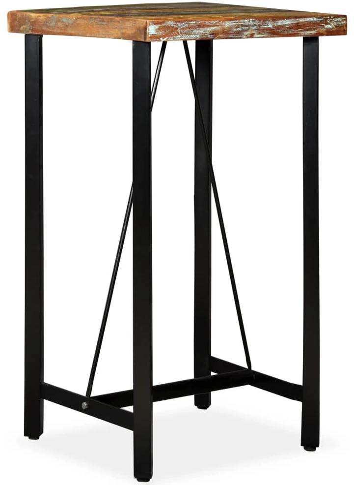 Baro stalas, perdirbtos medienos masyvas, 60x60x107cm