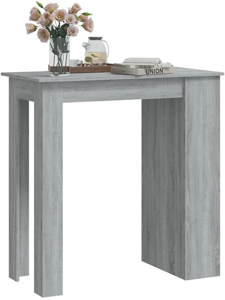 Baro stalas su lentyna, pilkas ąžuolo, 102x50x103,5cm, mediena