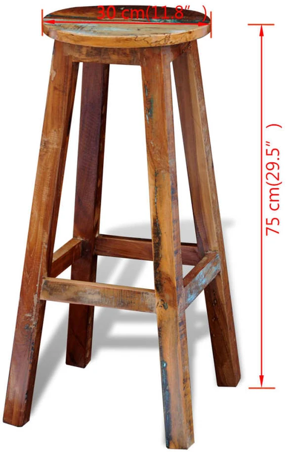 Baro taburetė, perdirbtas medienos masyvas
