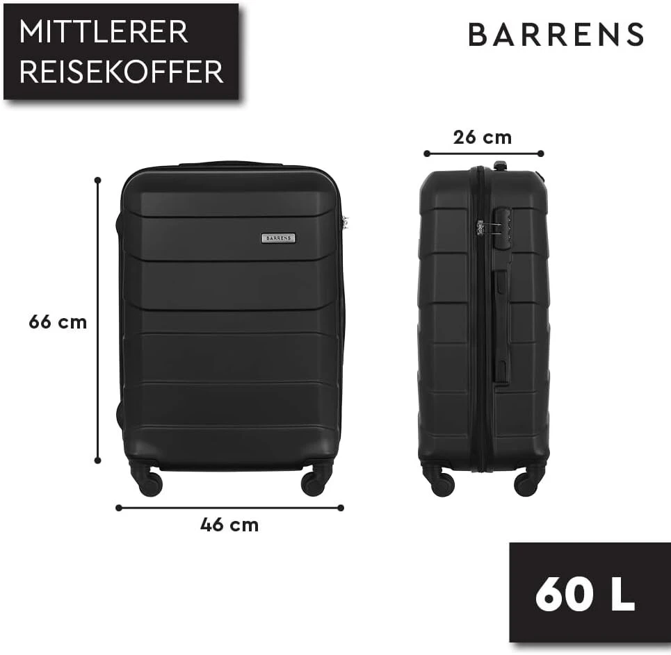 Barrens lagaminas, lagaminas, vežimėliai, rankinio bagažo lagaminas, kelioninis lagaminas, vežimėlis, kieto korpuso lagaminas, rankinis lagaminas, kelioninis lagaminas su ratukais, bagažas, vežimėlis rankinis bagažas 55 x 40 x 20 cm