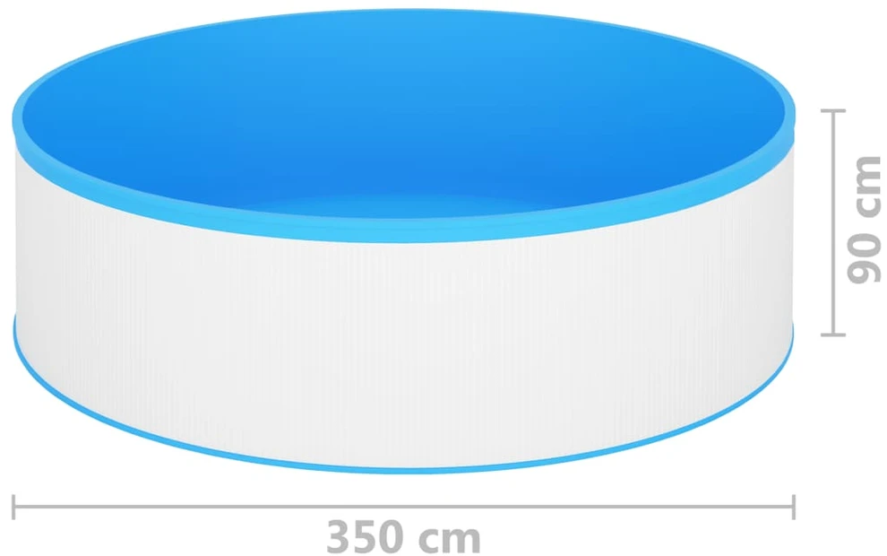 Baseinas su pakabinamu skimeriu ir siurbliu, baltas, 350x90cm