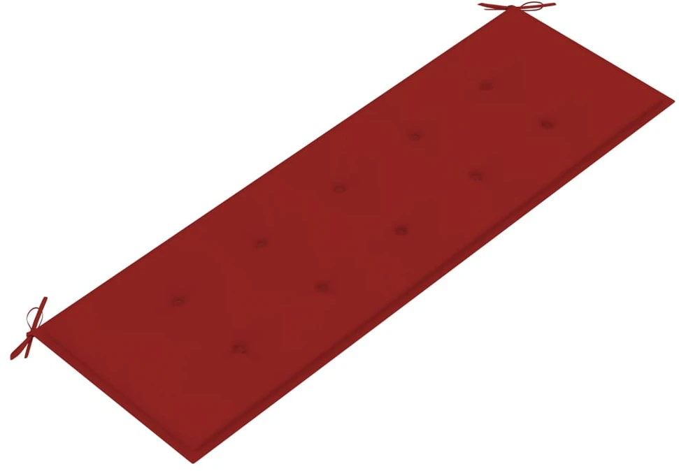 Batavia suoliukas su raudona pagalvėle, 150cm, tikmedis