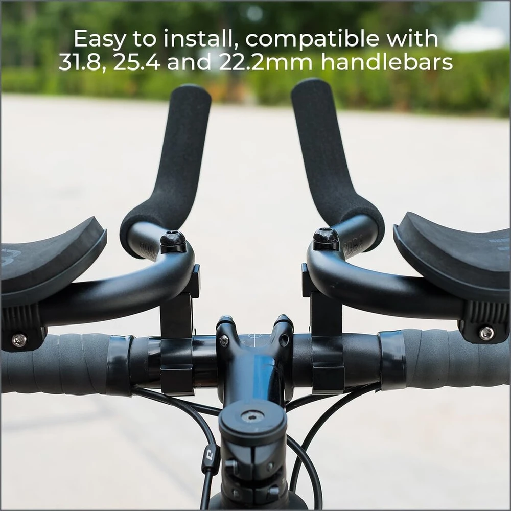 Bbb Cycling Aerocomfort dviračio vairas aerodinaminis aliuminio dviračio vairo priedas 35 mm aukščio porankis plento dviračiams triatlono vairo atrama neslystančios dviračio rankenos Bhb-59