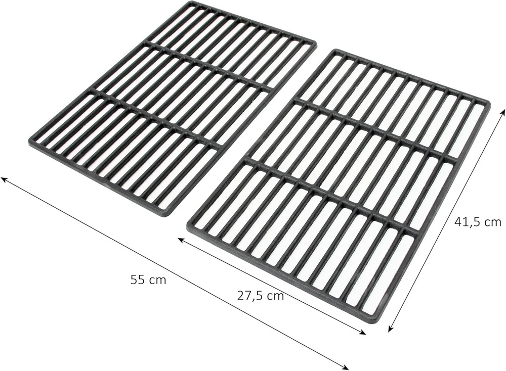 Bbq-toro ketaus kepimo grotelės (2 vnt.) | emaliuotos | kiekviena 41,5 x 27,5 cm | ketaus grotelės dujiniam griliui, anglių griliui | tinka tepro toronto, aktiva angular, el fuego montreal