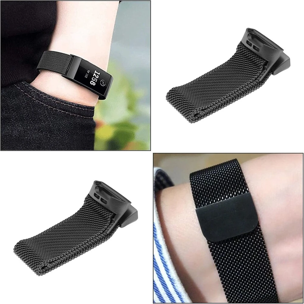Be In Your Mind pakaitinis laikrodžio dirželis, suderinamas su Fitbit Charge 3/3 Se Charge 4/4 Se, nerūdijančio plieno magnetinis laikrodžio dirželis, reguliuojamas dirželis S/l