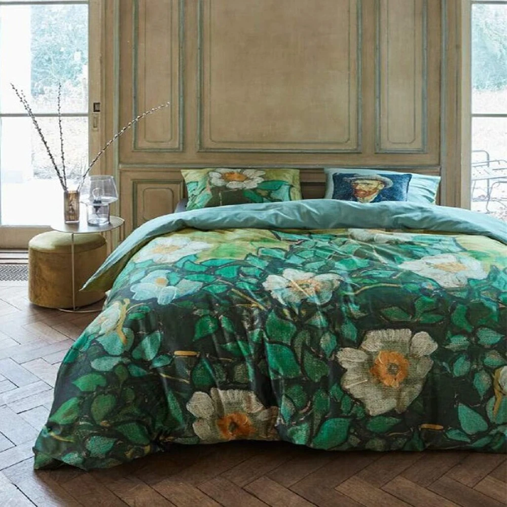 Beddinghouse Van Gogh patalynės komplektas, Wild Roses Žalias, 135 x 200 cm