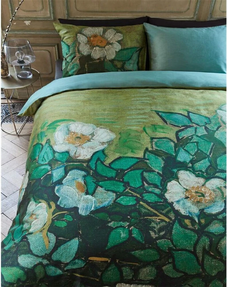 Beddinghouse Van Gogh patalynės komplektas, Wild Roses Žalias, 135 x 200 cm