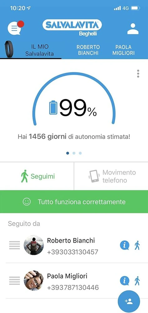 Beghelli Young avarinio iškvietimo apyrankė su gps vietos nustatymu, atspari vandeniui, nešiojama su mobiliuoju telefonu