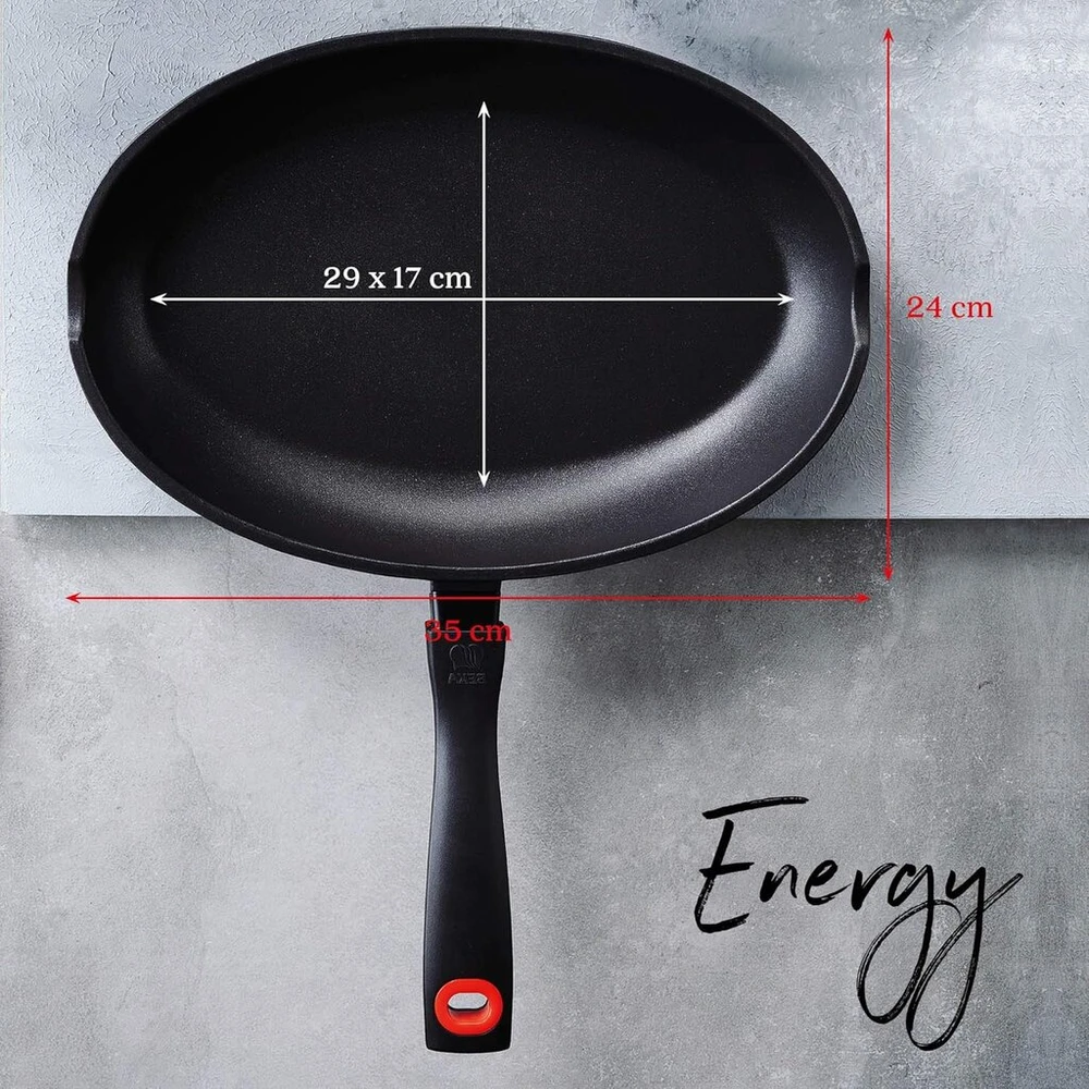 Beka 34 x 23 cm Energy ovali keptuvė žuviai su nepridegančia danga, aliumininė, juoda