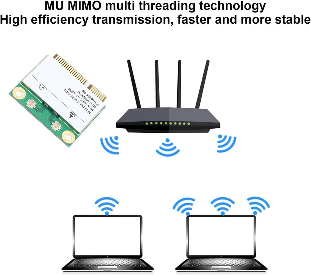 Belaidė kortelė Mpe Ax1800h Rtl8852be 1800mbps Dual Band Wireless Fidelity 6 Bluetooth 5.2 Pcie tinklo adapteris, skirtas Android, skirtas Linux
