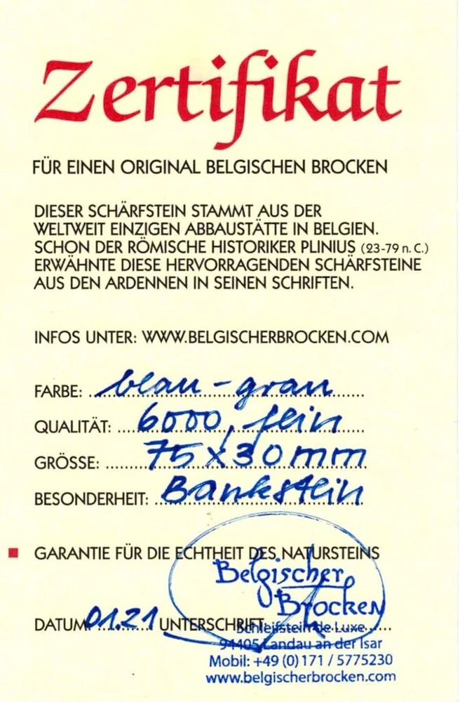 Belgiškas galąstuvas "stone Mėlyna" 75x30x18 Mm