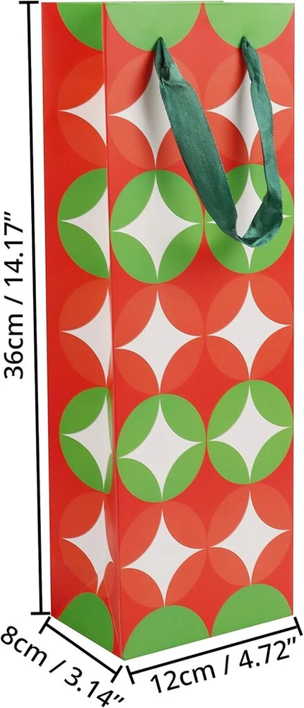 Belle Vous 16 vnt. vyno butelių pakavimo kalėdinių dovanų maišelių rinkinys, 8 kalėdinės tematikos žieminiai butelių maišeliai (36 x 8 x 12 cm) su kaspinu šampano buteliams, vynui, viskiui, brendžiui ir kitiems gėrimams