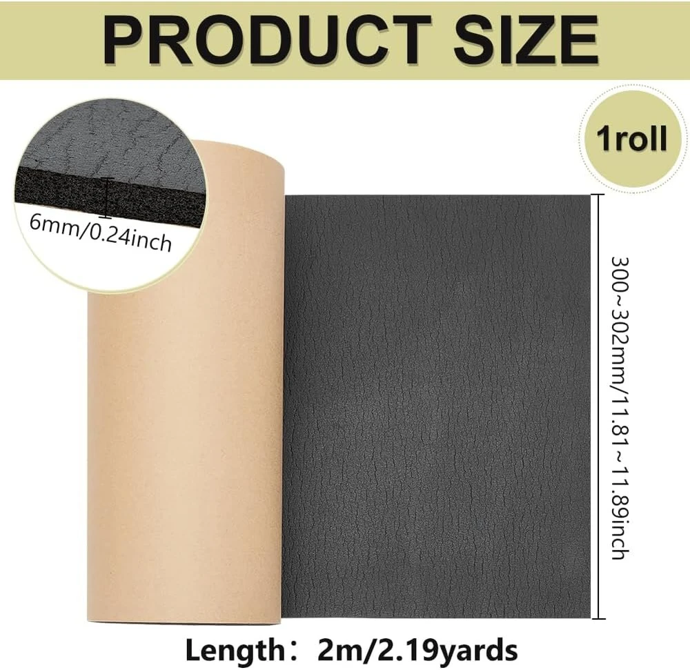 Benecreat 30cm x 2m lipnus eva putplasčio rulonas, 6mm storio juodas putplasčio lakštas, eva putplasčio gumos lakštas tarpų užpildymui apsauginis padėklas cosplay kostiumų amatų "pasidaryk pats"