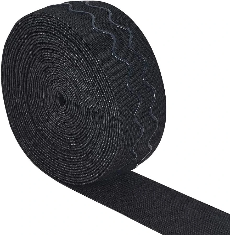 Benecreat 6 jardai 36 mm pločio neslystanti silikoninė elastinė juosta siuvimo drabužiams, juoda